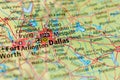 Dallas on map Royalty Free Stock Photo